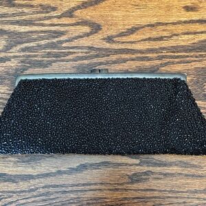 Vintage Santi Black Beaded Bag - Used but GOOD condition.